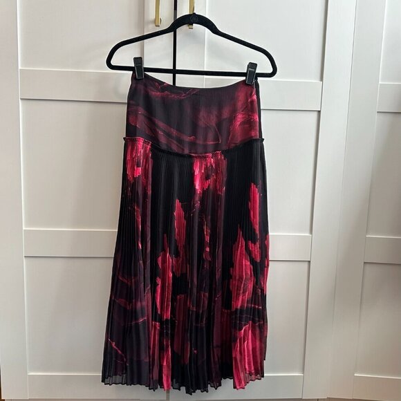 Ted Baker London Raychi Floral Print Tiered Pleated Hem A-Line Skirt US Size 2/3 - Picture 6 of 10